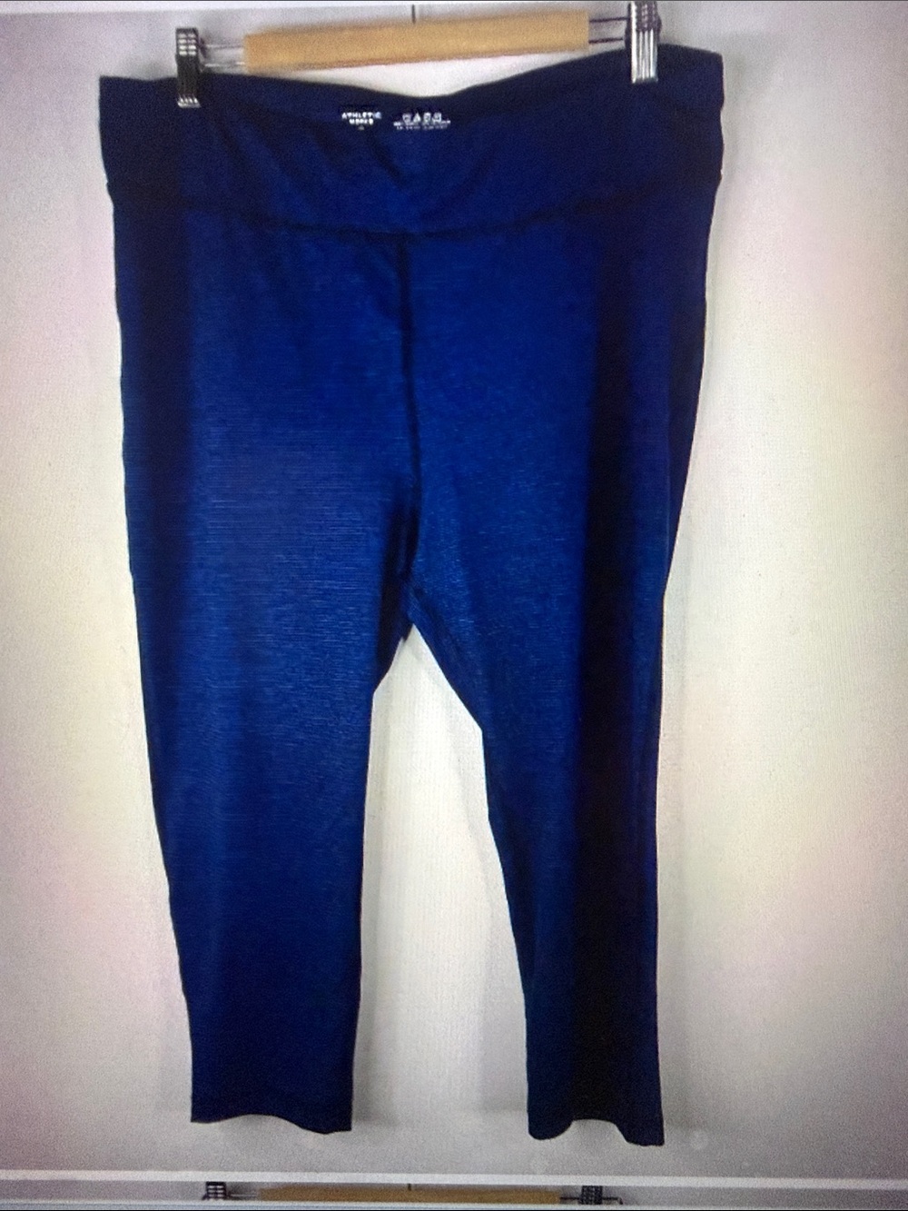 ATHLETIC WORKS Women Blue Dri More Cropped Leggings Plus Size 2X